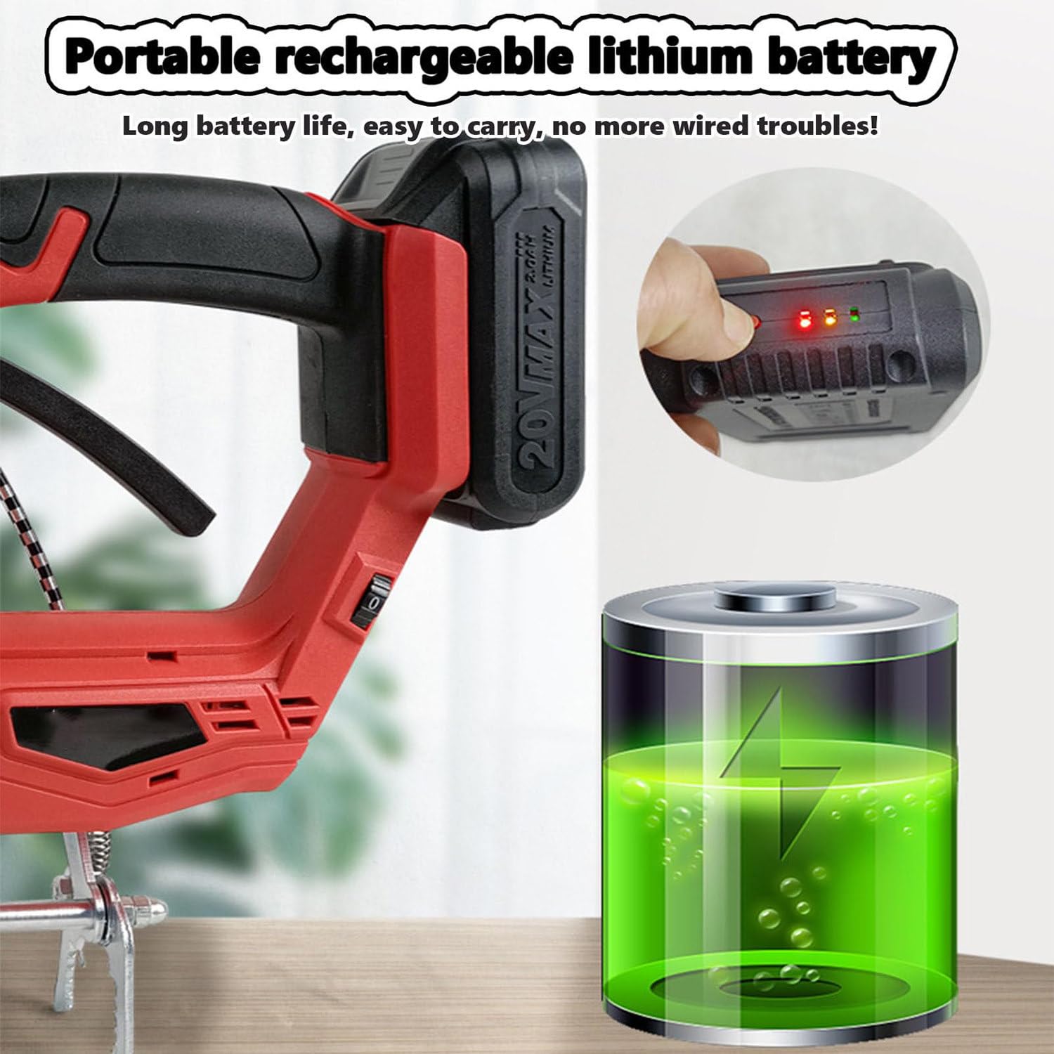Elektryczna bezprzewodowa wytrząsarka do ramek pszczół, akumulatorowa wibracyjna maszyna do usuwania pszczół, do gospodarstw pszczelich (Red 1battery)