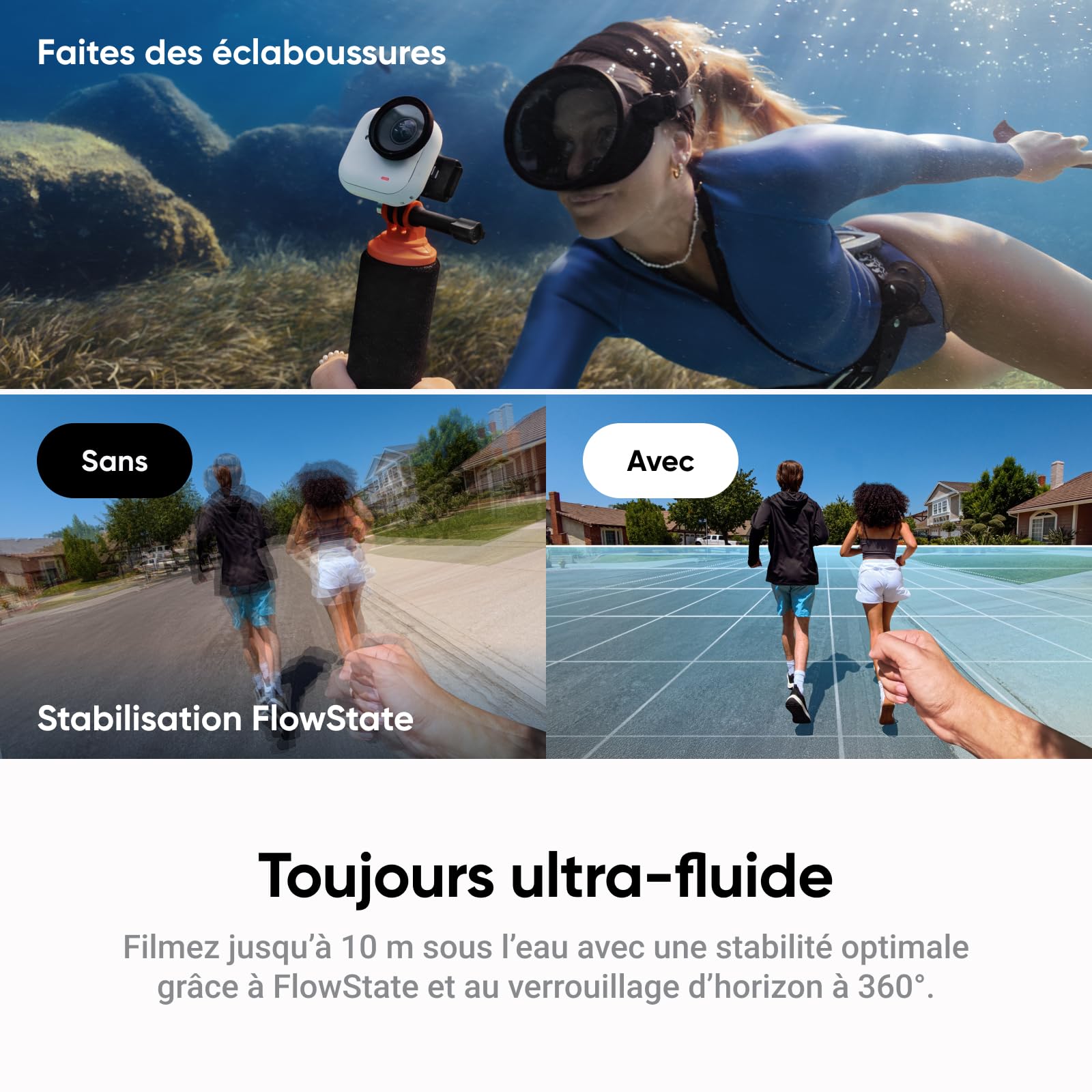 Insta360 GO Ultra Pack Lifestyle Blanc- Petite 4K caméra vlog, Mains Libres, caméra POV, capteur 1/1.28", 53 g légère, Champ de Vision 156°, 200 Min d'autonomie, Action cam Portable pour Le Sport