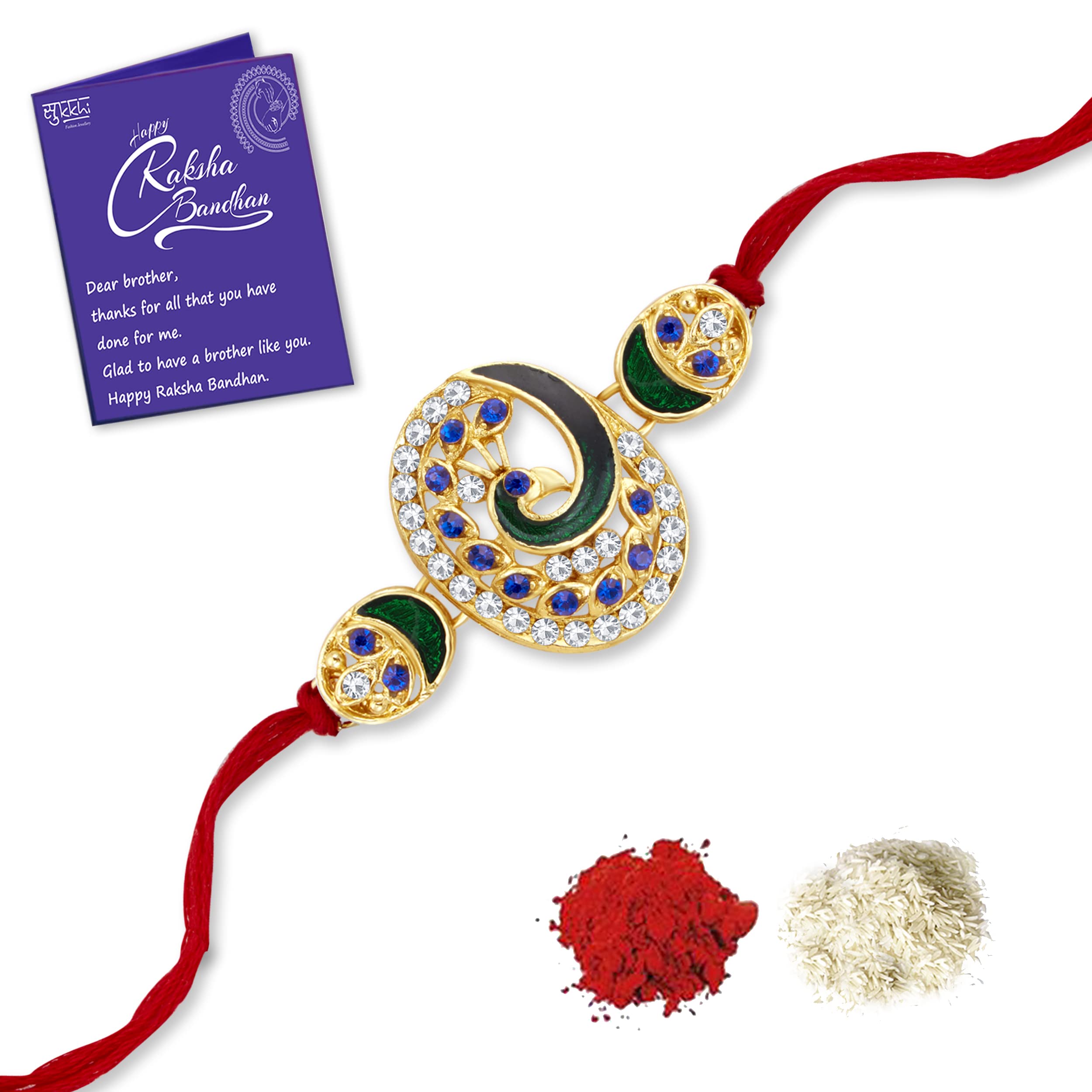 See full amazon price history chart for Sukkhi Rakhi Beaming Kundan Designer Gold Plated Premium Rakhi for Brother With Roli Chawal & Greeting Card | Rakhi for Bhaiya | Rakhi for MEN | Kundan Rakhi | (RAK104528) Sukkhi Rakhi Beaming Kundan Designer Gold Plated Premium Rakhi for Brother With Roli Chawal & Greeting Card | Rakhi for Bhaiya | Rakhi for MEN | Kundan Rakhi | (RAK104528) (B0B63B7141) Amazon Price History, Amazon Price Tracker
