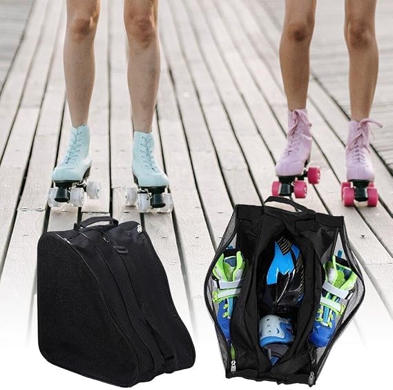 Outdoor Inline Roller Skating Shoe Bag Durable Nylon Skating Storage Bag Unisex Ice Skate Bag with Adjustable Shoulder Strap