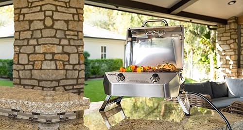 Miniatura 8 de Nexgrill Parrilla de gas portátil de acero inoxidable de 2 quemadores, 20,000 BTU, 251 pulgadas cuadradas de espacio de cocción, perfecta para
