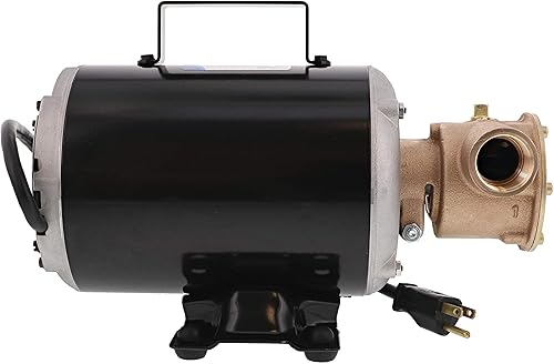 Miniatura 3 de Jabsco 6050-0003 Marine Series Bomba de uso general 110 voltios Impulsor de nitrilo abierto a prueba de goteo Moto Non-CE puertos NPT de 1 pulgada
