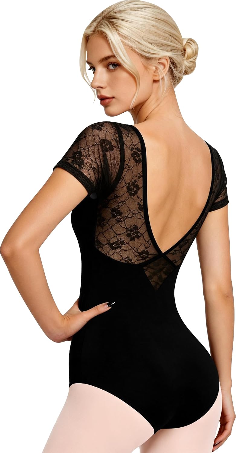 ZILANZI Women Black Ballet Leotard, Dance Leo for Adult