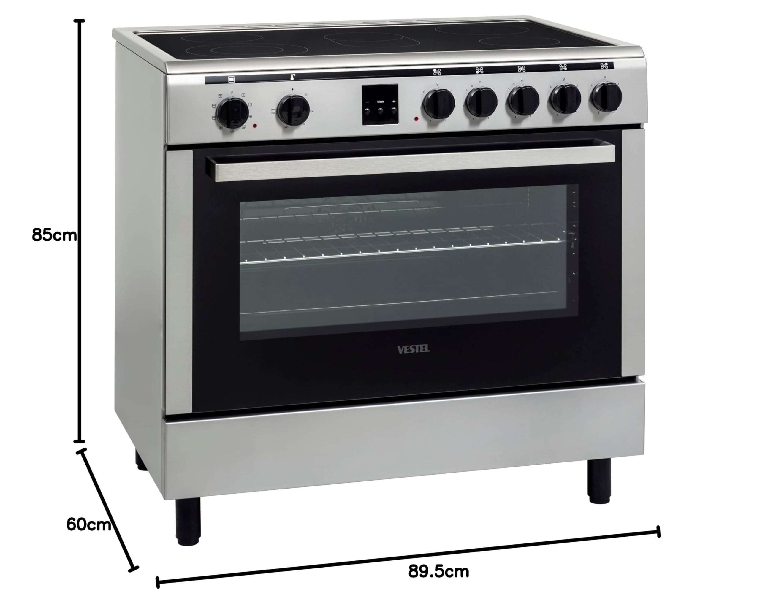 Vestel VFSHC 90.60 Standherd 90cm mit Cerankochfeld