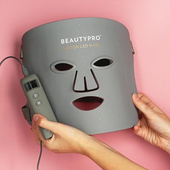 BEAUTYPRO LED Face Mask 5 Light Modes, Red Light Therapy for Skin Rejuvenation, Anti-Ageing Treatment Collagen Boost Smooth Wrinkles & Fine Lines USB-C Remote 432 LEDs for Home Use