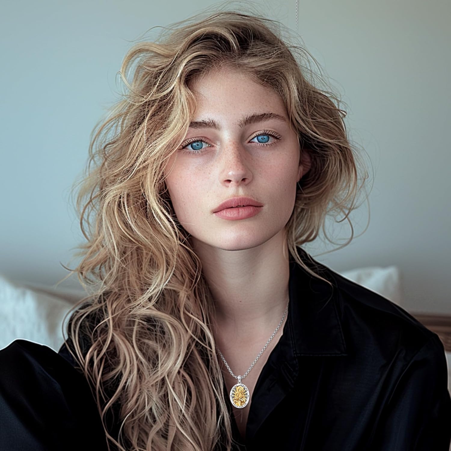 St Joseph Medal Necklace for Men Women, 925 Sterling Silver Patron Saint Medal Necklace Catholic Protection Pendant Amulet Religious Jewelry Gifts - Image 3