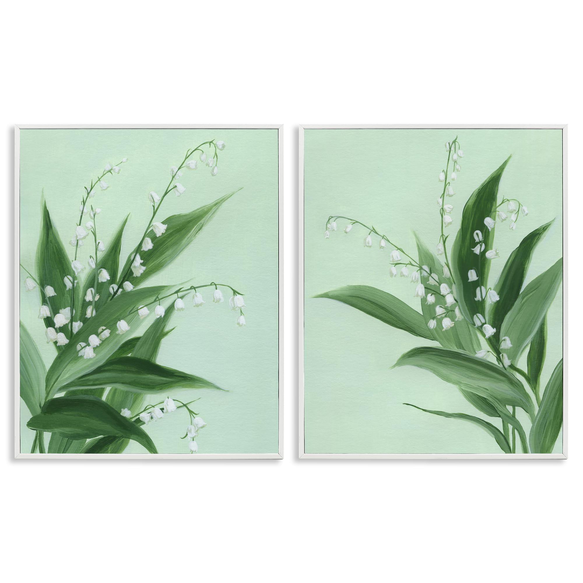 Stupell Industries Vintage Lily Of Valley Blooming 'Blooming Lily Of Valley'| 2Pc Framed Giclee Art Set 2