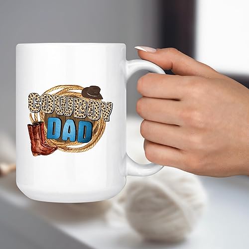 Miniatura 4 de Cowboy Dad Gift Surprise Fathers Day For New Saddle Up Dada Love Western Dad 11oz 15oz White Coffee Mug