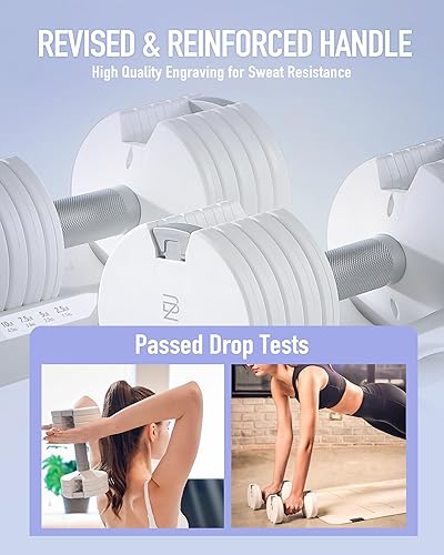 Miniatura 3 de BYZOOM FITNESS Mancuerna ajustable de 12.525 libras, juego de 2 unidades o una sola unidad, entrenamiento con pesas, fitness, ejercicio,