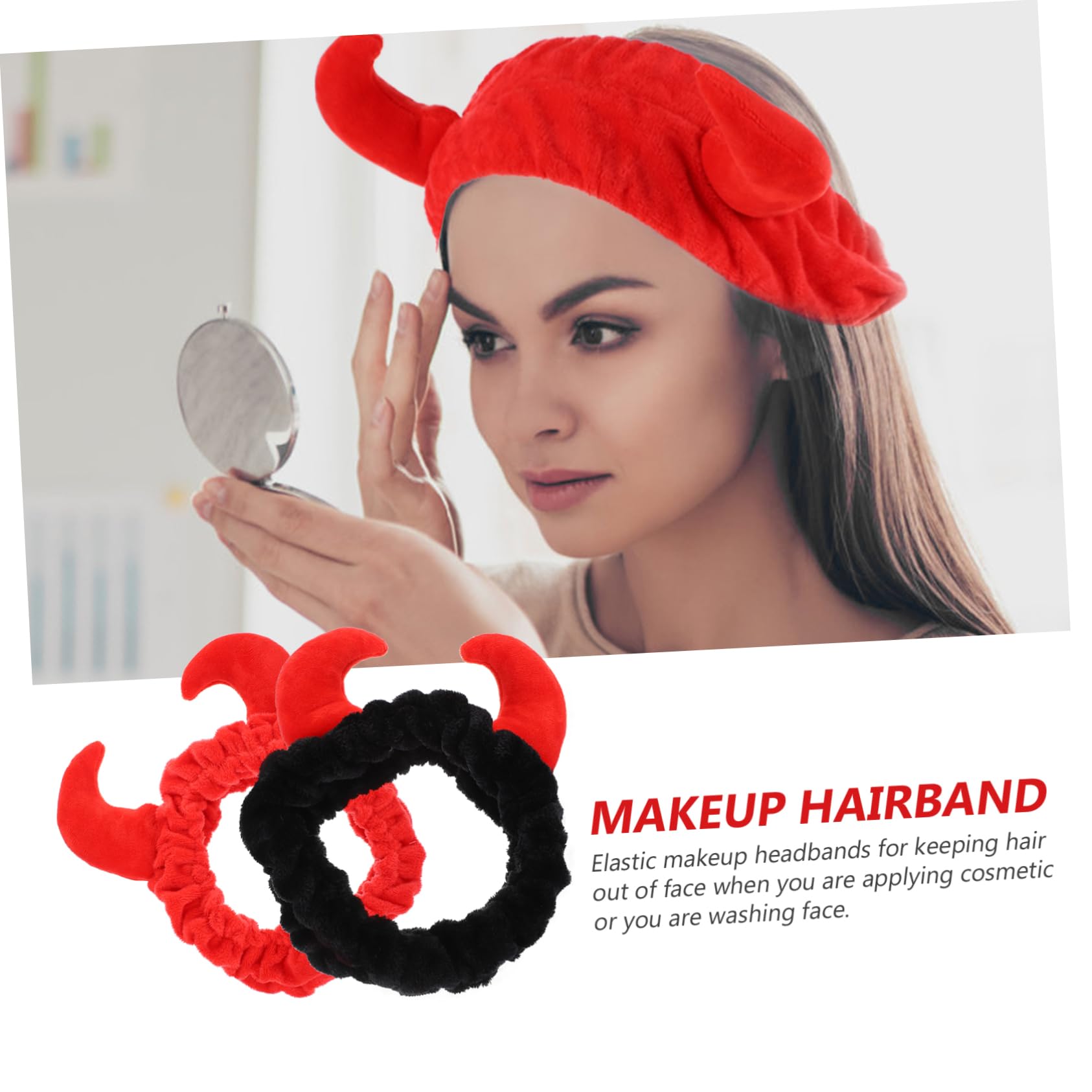 Hemobllo 2 pezzi Fasce per con Design per Make Up e Skincare Leggere e Elastiche Assorbono e per Lavaggio e Confezione e