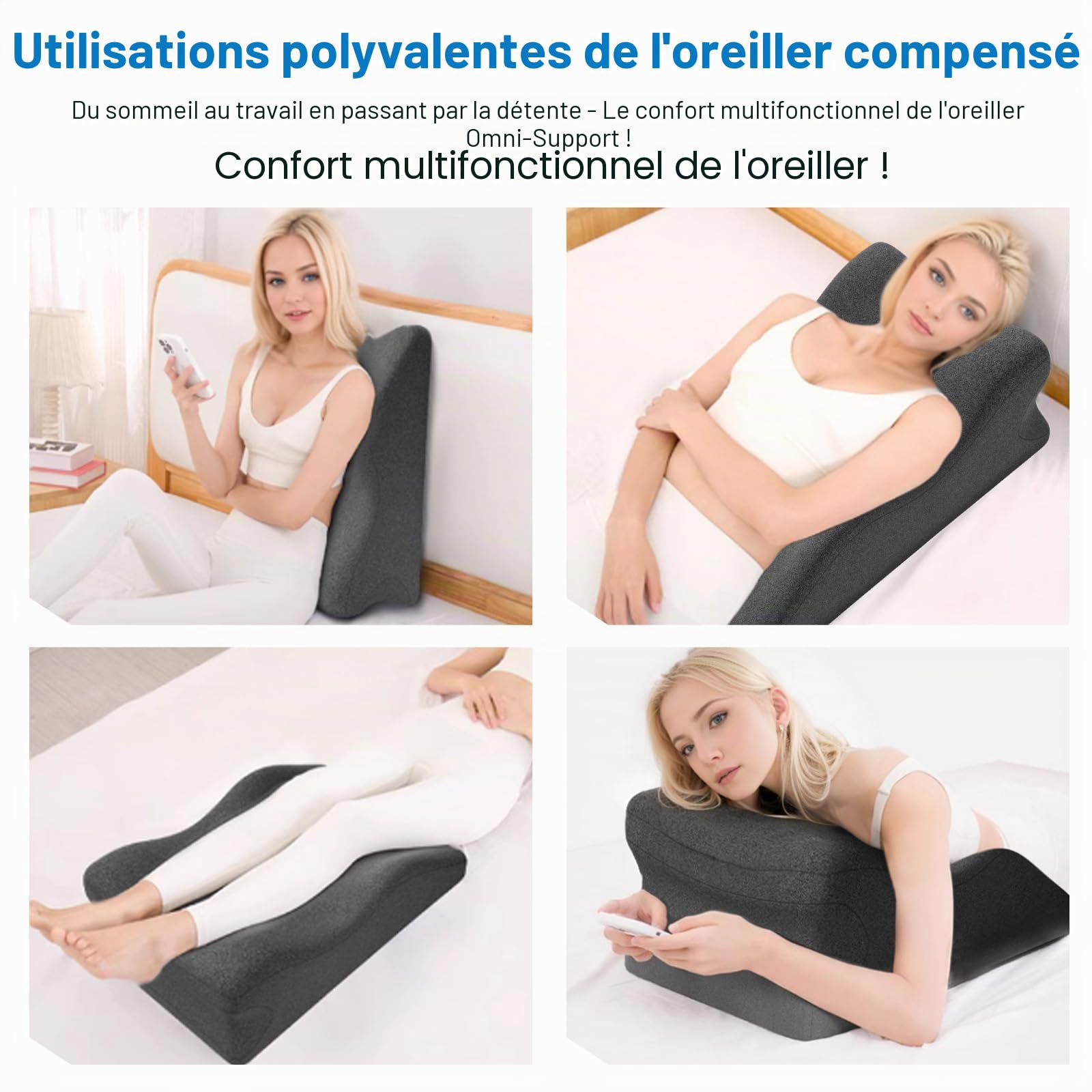 Coussin Veineux Surélevé Entre Jambes,Coussins Relève, Coussin Jambes pour Douleur de Dos, Genoux, Post Opératoire, Jambe Lourde, Circulation