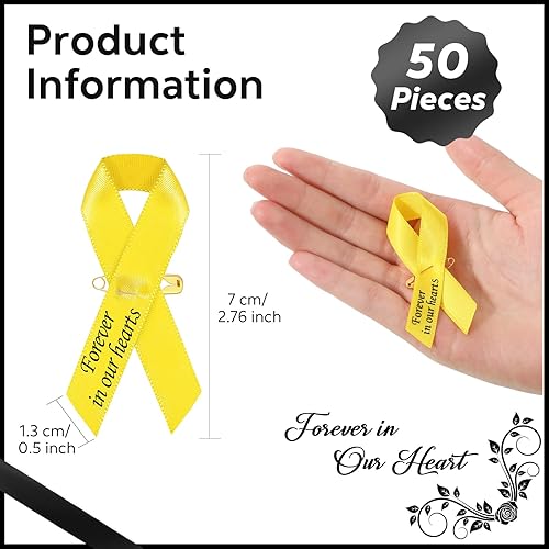 Miniatura 8 de 50 cintas funerarias, cintas conmemorativas, pasadores funerarios clásicos, servicio conmemorativo, meditación, lazo personalizado con pasadores de