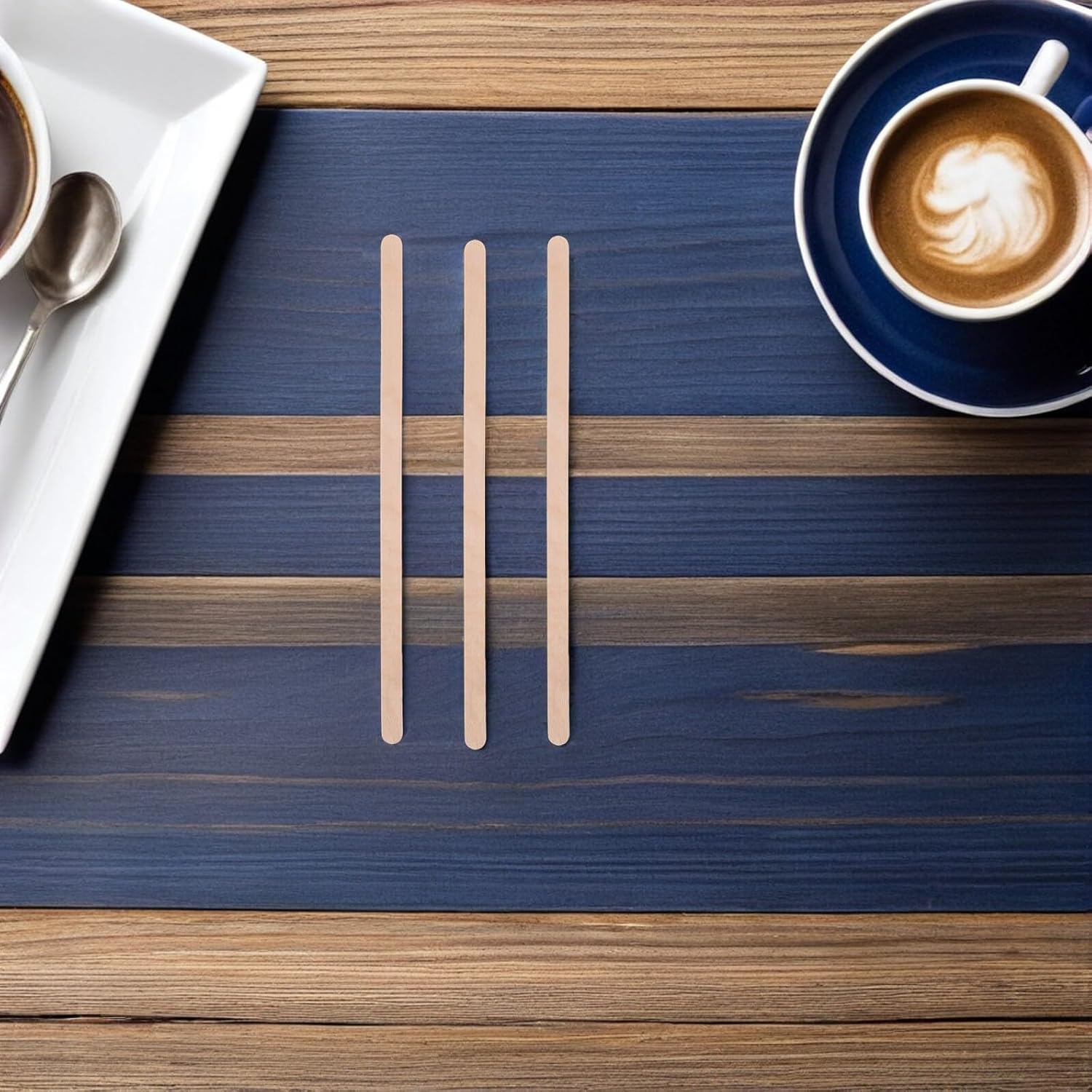Disposable Wooden Coffee Stir Sticks 500pcs Birch Wood round Head Stirrers 140mm X 6mm Splinter-free Eco-friendly Coffee Bar Accessories Tea Smoothies