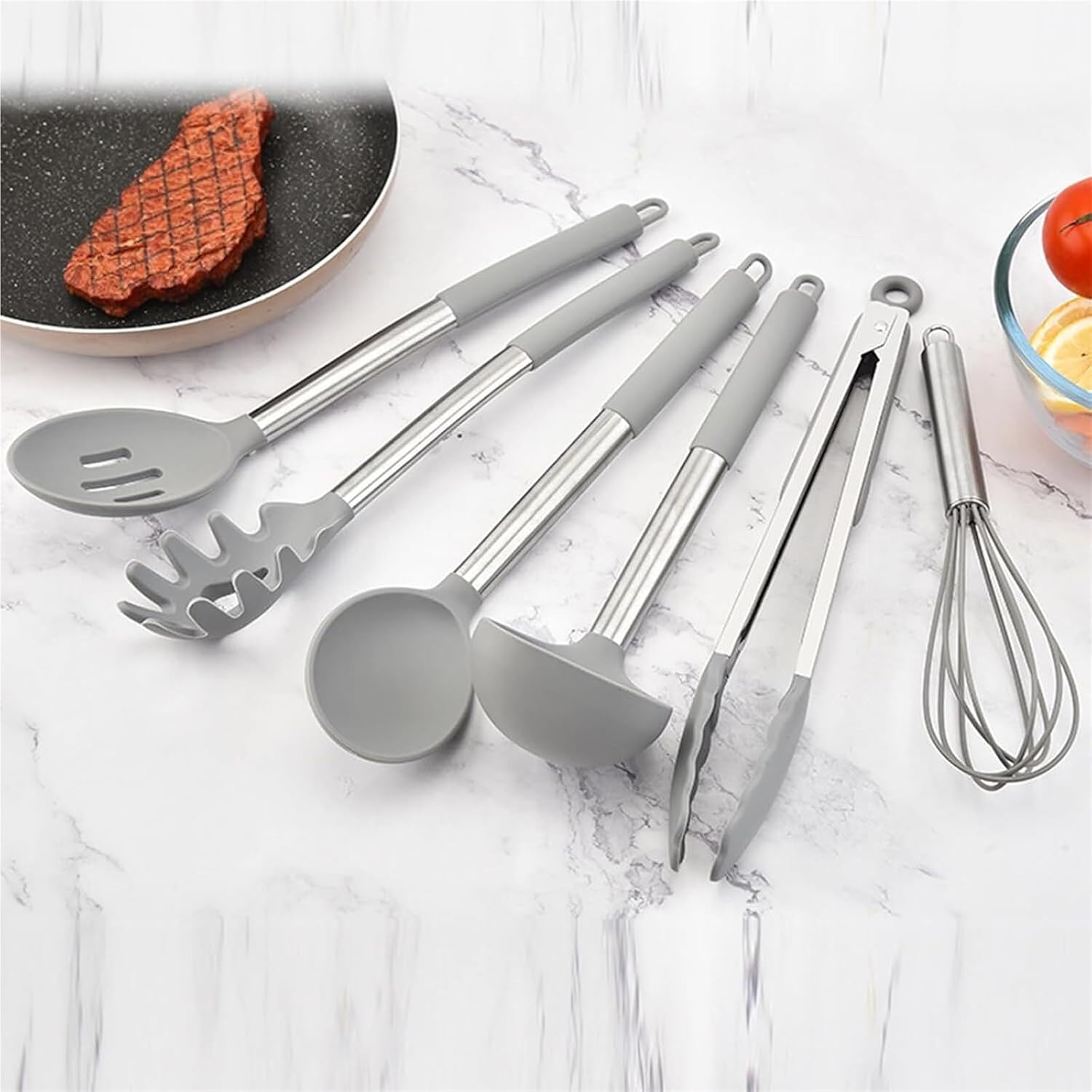 15 Pcs Kitchen Cooking Utensils Set 446°F Heat Resistant Non-Stick Silicone Utensil with Storage Box Gadgets for Cookware Accessories