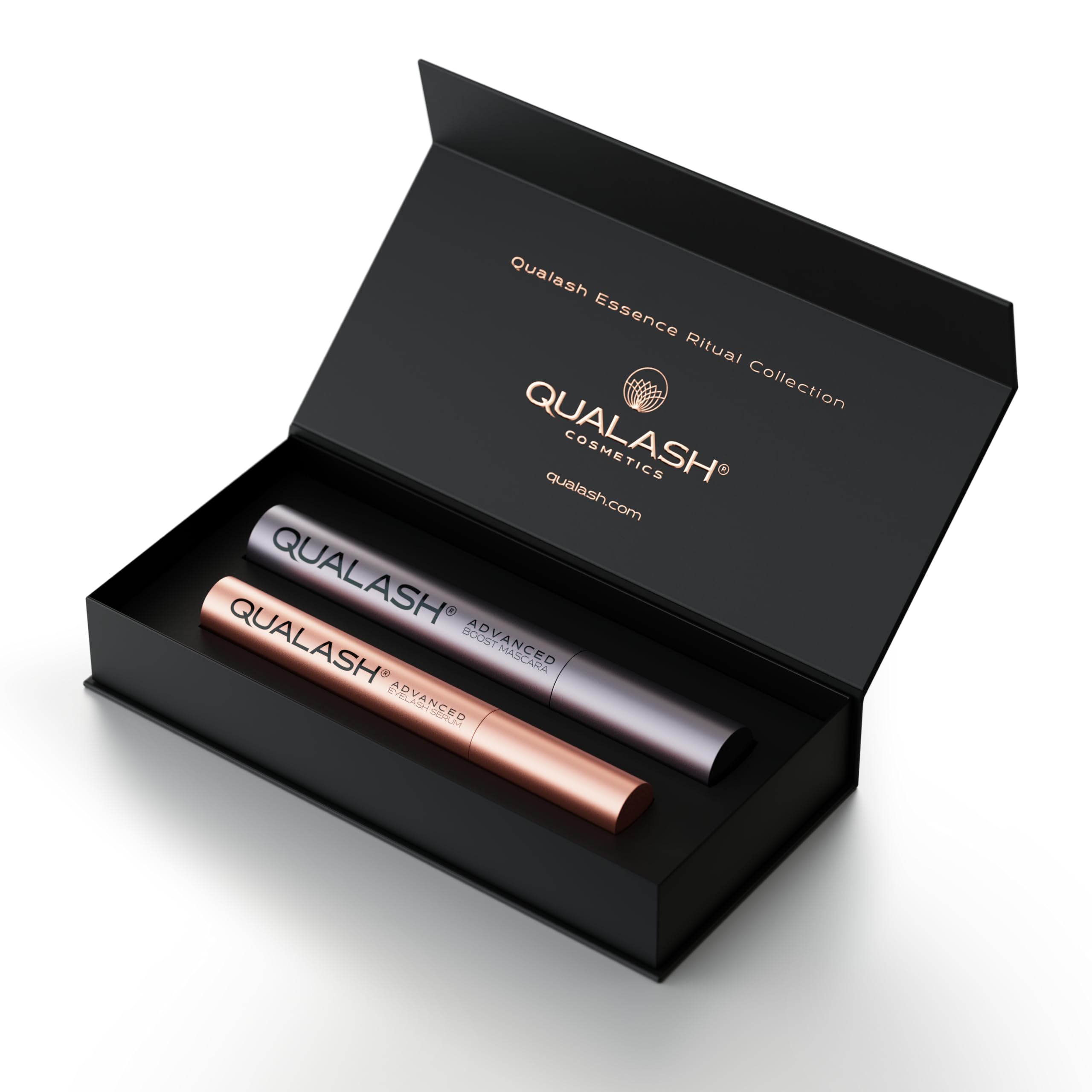 Mascara Waterproof Black & Eyelash Serum – Extra Long Eyelashes – Wegański zestaw 2 w 1 do wzrostu i objętości