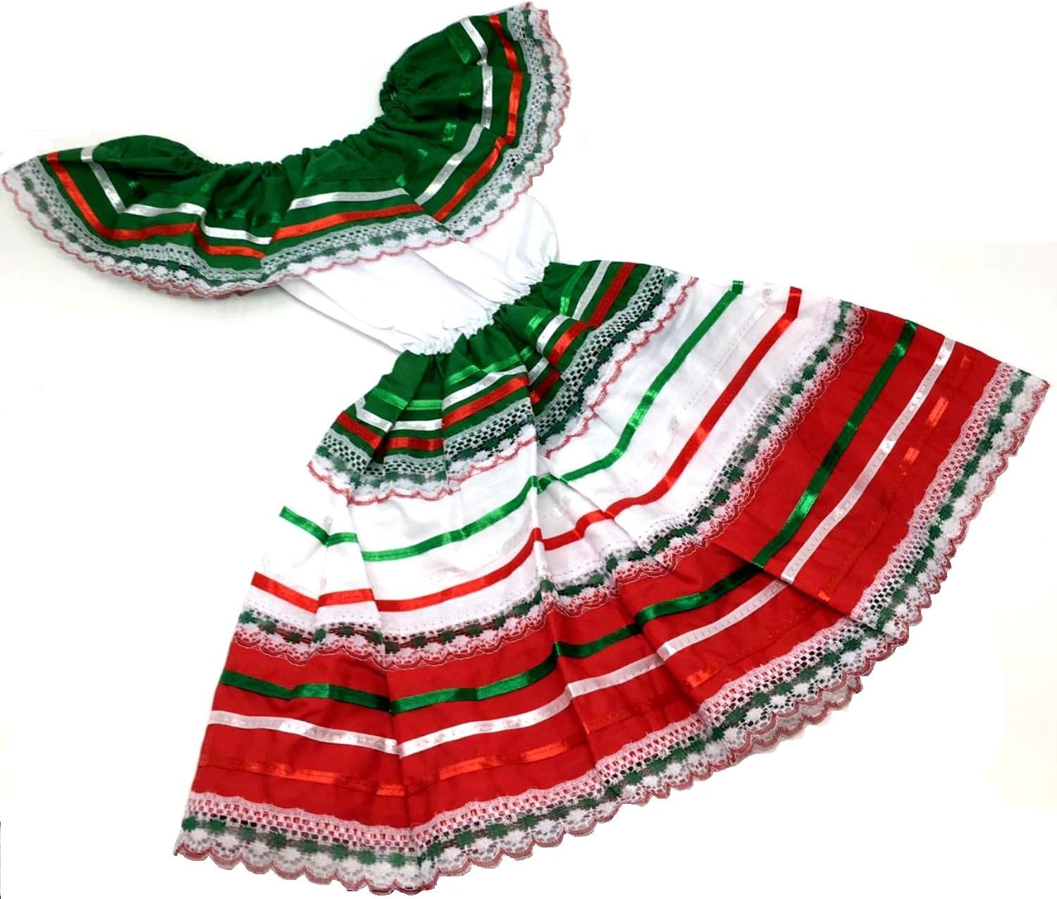 Mexican Dress Child Costume Fiesta Mexicana Theme Party, Dress Hippie Size 1 Multicolored