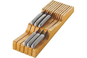 Bambusi In-Drawer Knife Block - Wooden Knife Holder