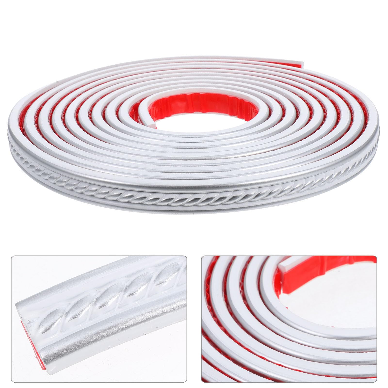 Moldura Autoadhesiva Flexible de Pvc Plata de 2cm para Techos
