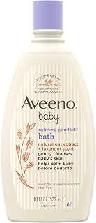 Aveeno Baby Nighttime Calming Comfort Bath & Body Wash, Lavender Vanilla Scent, Natural Oat Extract, Tear-Free, 18oz