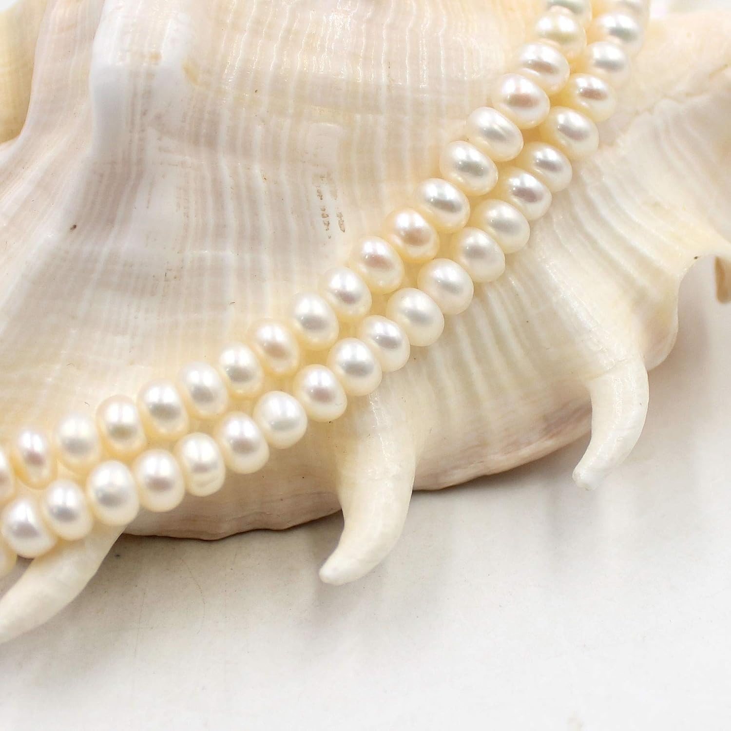 SR BGSJ Jewelry Making Natural 5-6mm Rondelle Keshi Cultured Freshwater Pearl Spacer Beads Strand 15"