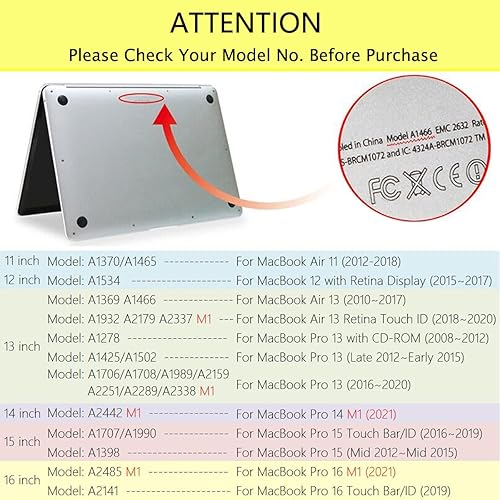 Miniatura 2 de Funda rígida compatible con MacBook Pro de 16 pulgadas 2020 2019 versión A2141 con barra táctil e identificación táctil, cubierta protectora de
