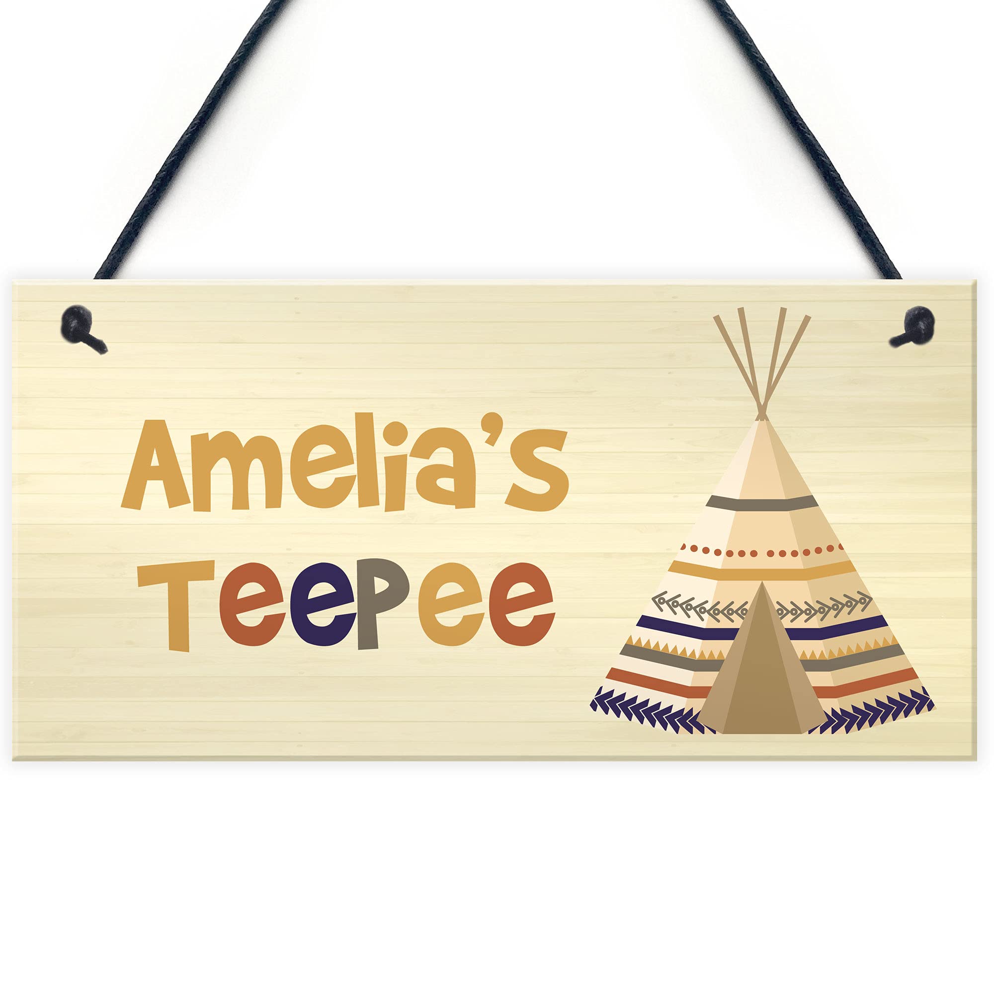 PERSONALISED Teepee Playhouse Den Home Decor Sign Gift For Daughter Son