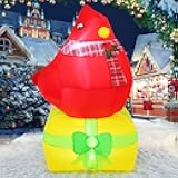 GOOSH 5 FT Christmas Inflatables Outdoor Decorations Bird Blow Up Yard Decoration Christmas Bird Inflatable for Party Indoor Garden Lawn Decor