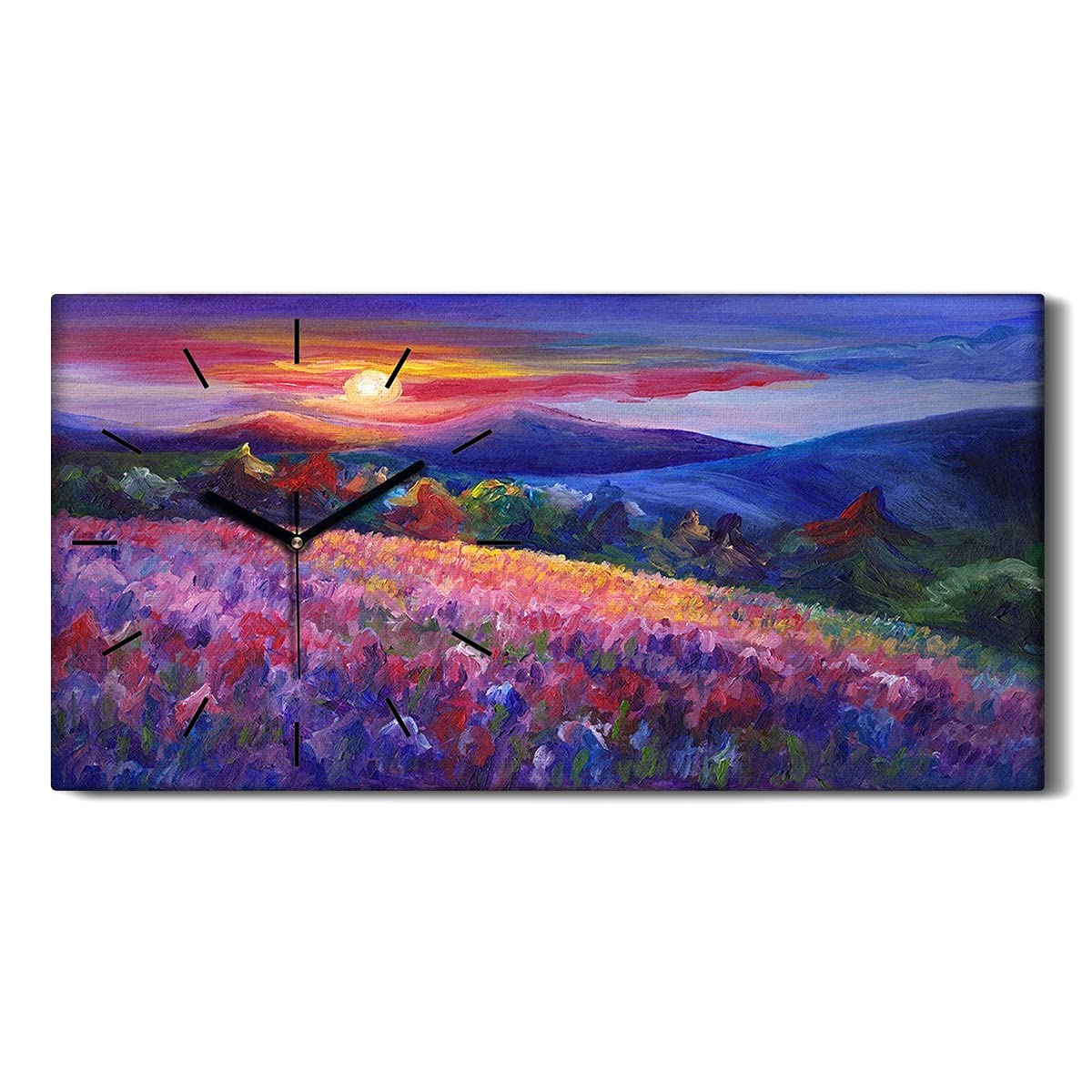 Horloge sur toile 60x30cm modernel - Pain-Montagnes Prairie