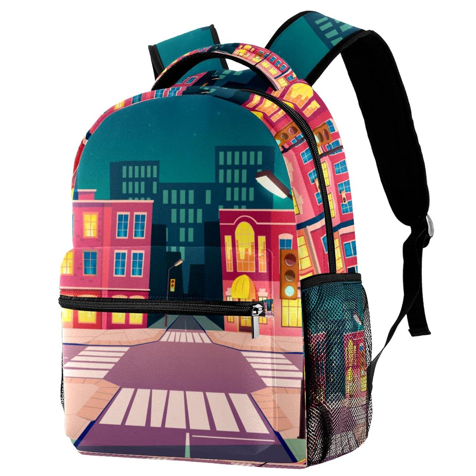 Sac à dos ergonomique grue rouge multicolore avec compartiment 10 pouces