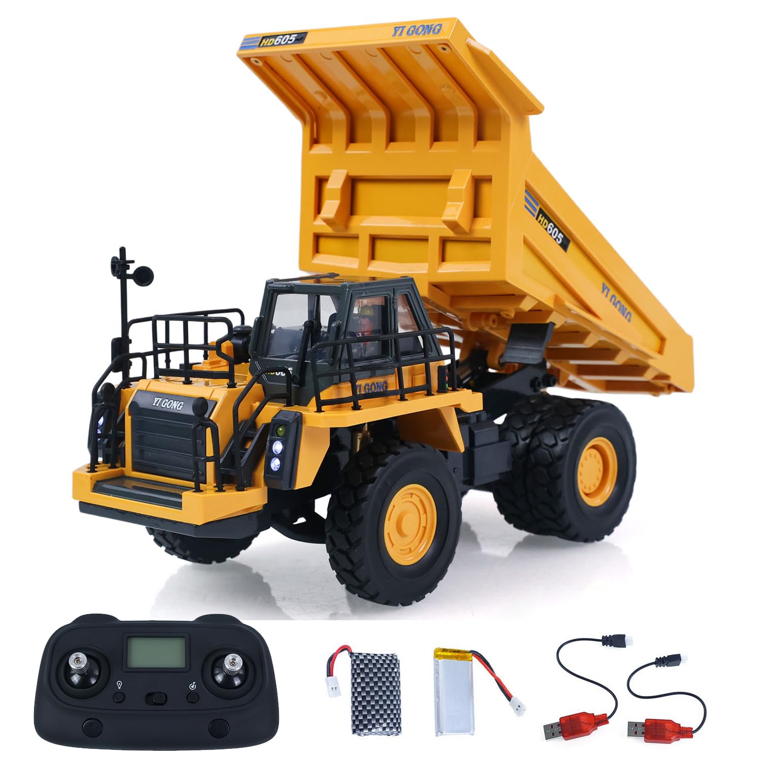 TOUCAN RC HOBBY 1/50 Electric RC Dump Truck Remote Control Construction Vehicle Tipper Model Light Sound Effect RTR Gift for Adult