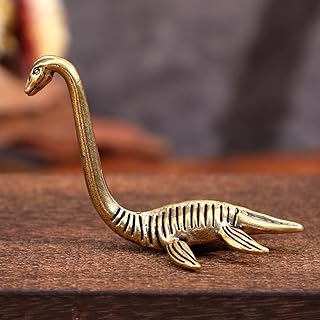 LIQWEI Solid Brass Loch Ness Monster Figurine, Enigmatic Home Decor, Perfect Collectible Art Piece for Desk and Scene Deco...