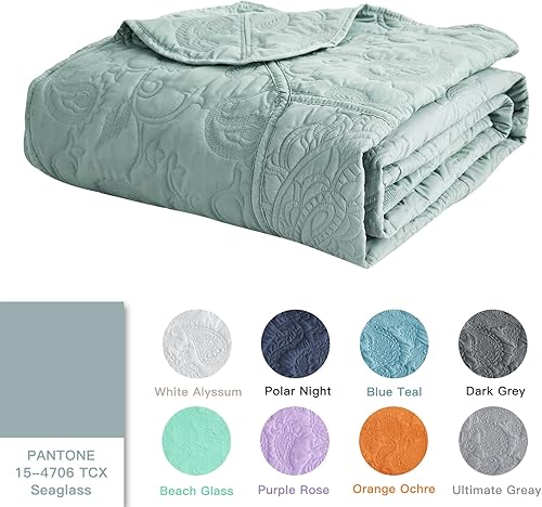 Miniatura 4 de HZ & HY Colcha extragrande King de 138 x 122 pulgadas, extra ancha, juego de ropa de cama acolchado, edredón ligero y delgado, reversible, lujoso, 5