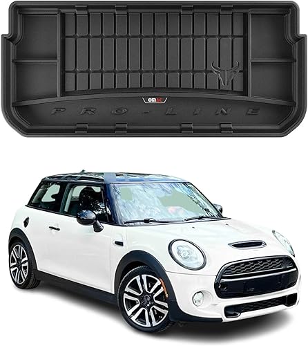 OMAC Para Mini Cooper S 2014-2020 Alfombrilla de maletero de alta calidad, color negro Kit moldeado en 3D de goma para todo tipo de clima