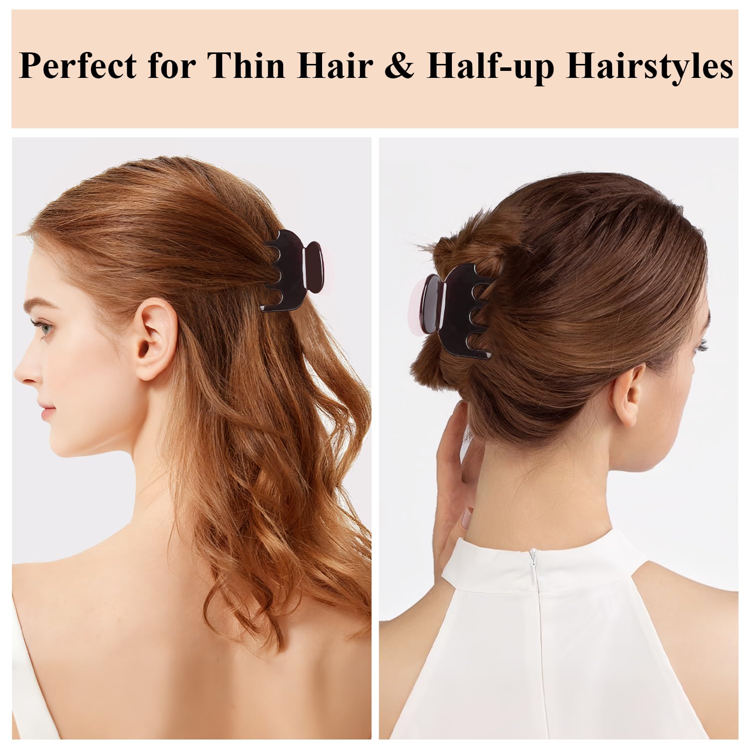 MAORULU 1.85" Small Acetate Hair Claw Clip for Thin & Medium Hair | Strong Hold, Non-Slip Hair Clip for Women, Premium Acetate with a Luxurious Finish, Built to Last, Gentle on Hair