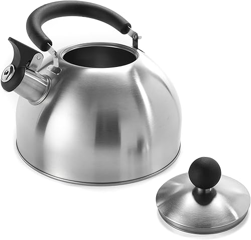 Miniatura 2 de Dominion Hervidor de té silbante de acero inoxidable de 3 litros, mango ergonómico, mango anticalor, las calderas de té y agua perfectas para tu