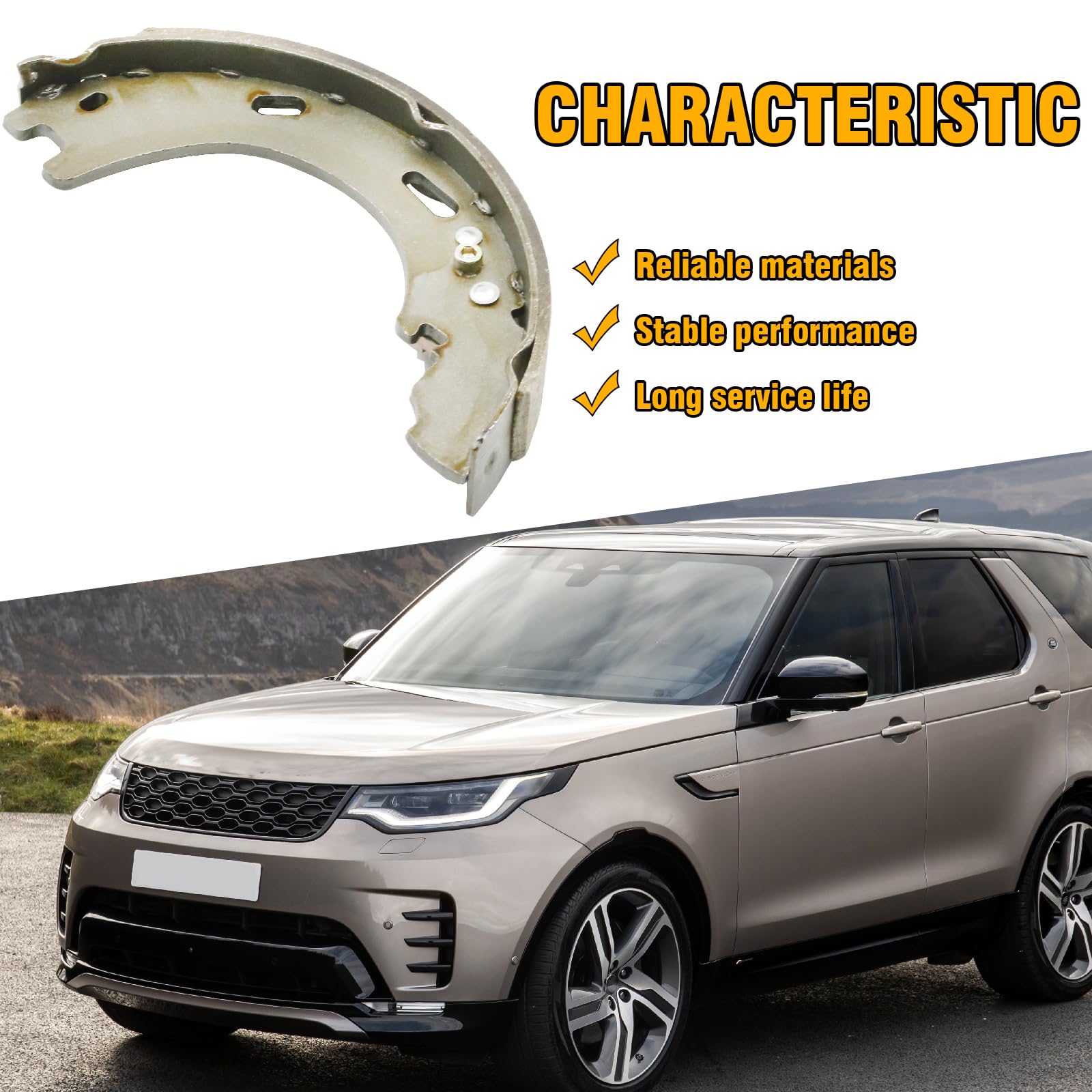 Hoypeyfiy LR031947 - Set di ganasce freno a mano posteriore e kit di rivestimento, ricambio per Range Rover Sport MK1 2005-2013, ricambio per Land Rover Discovery 3 4 2004-2014, sostituisce LR025151