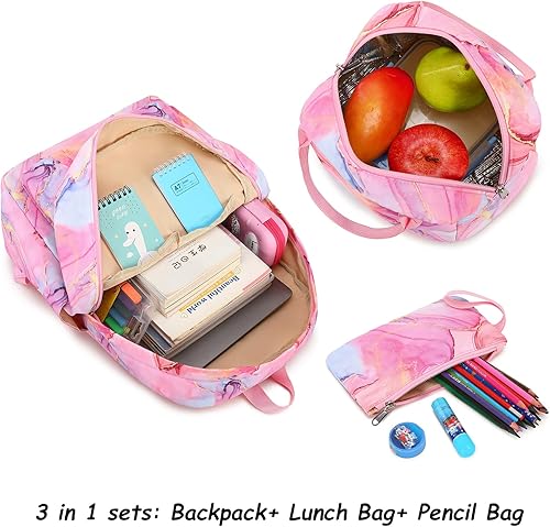 Miniatura 7 de BLUBOON - Mochila escolar para niñas y adolescentes con compartimento para laptop, lonchera y estuche para lápices,