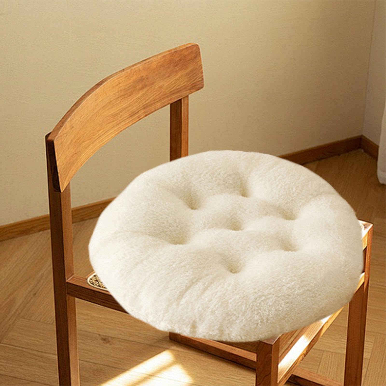 Cuscino per Sedia da Esterno, 60x60 Cm, per Sedia a Dondolo, Lavabile E Rotondo, Bianco
