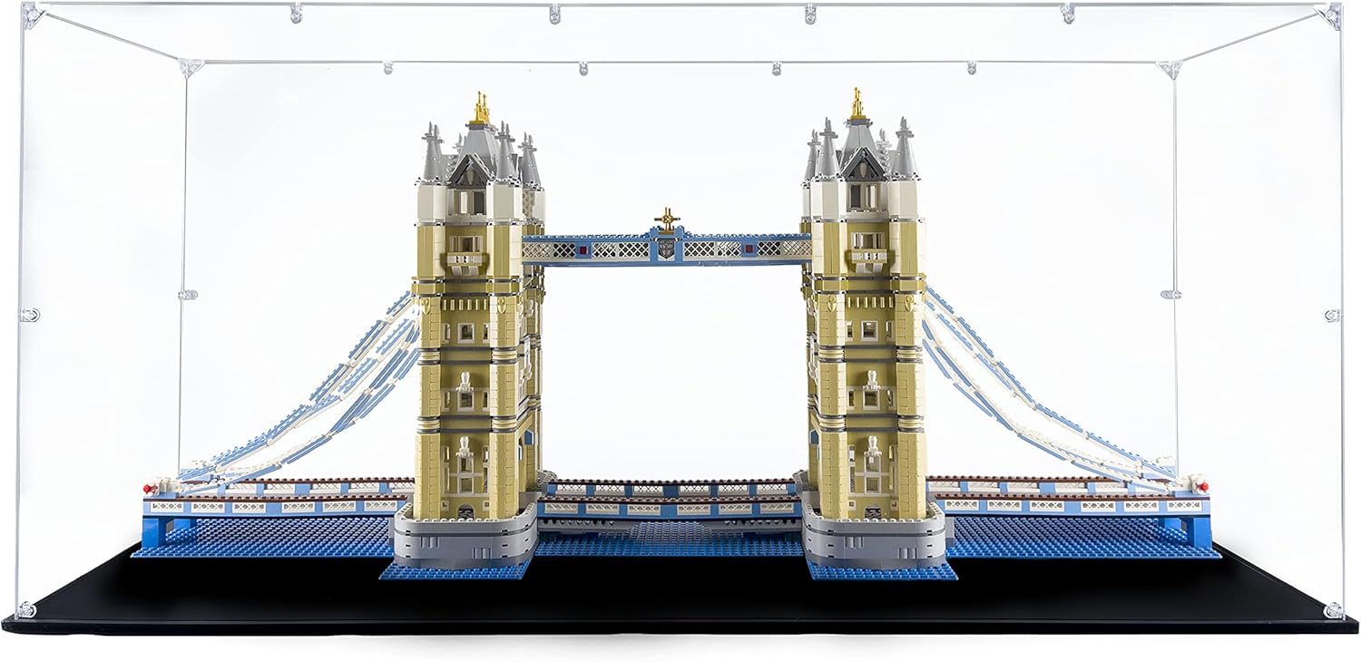 Acrylic Display Case Compatible for Lego Tower Bridge #10214, Dustproof Display Case (Case Only) (Lego Sets are NOT Included)