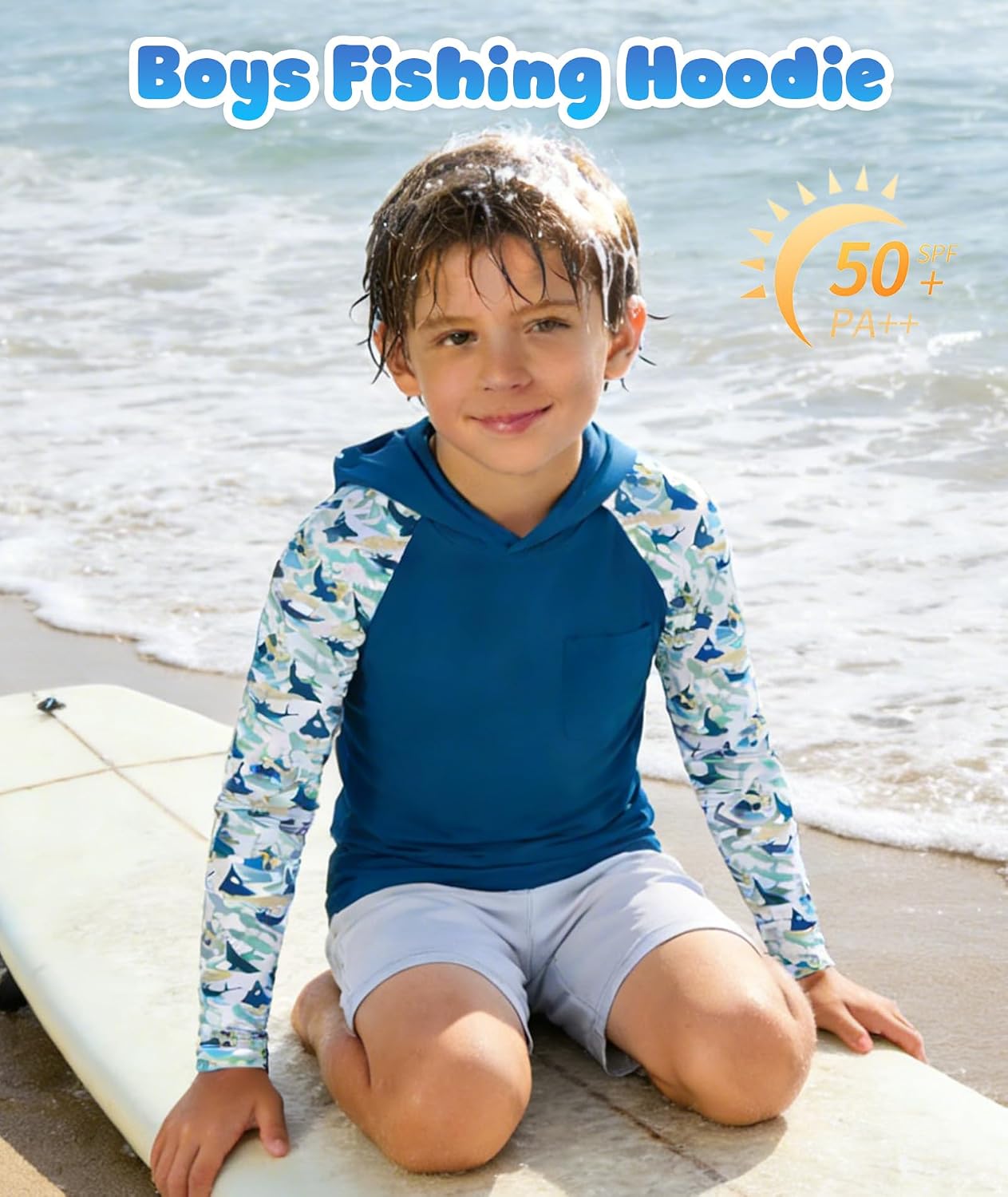 Boys Rashguard Fishing Shirts Sun Protection