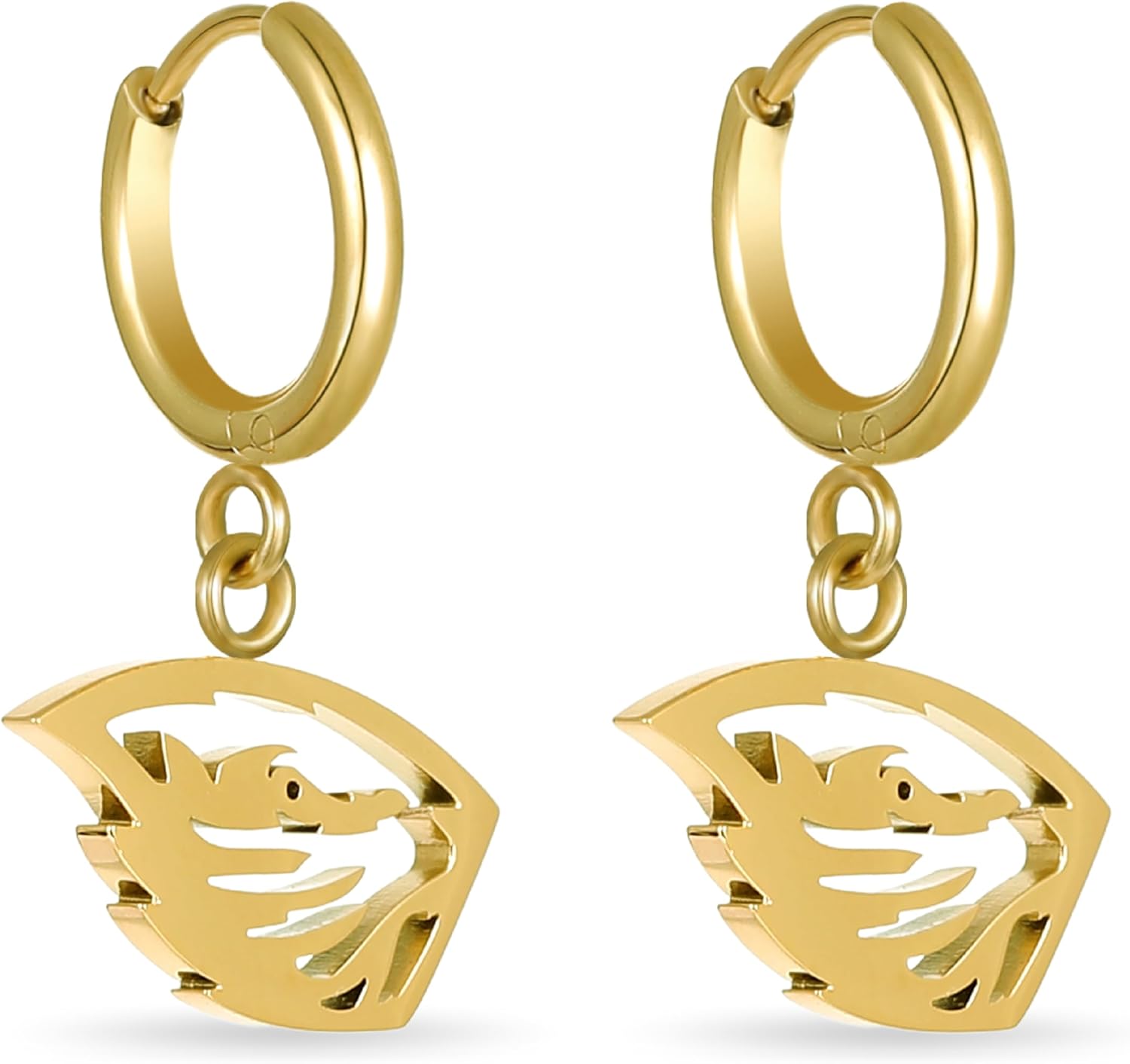 Stone Armory Earrings for Oregon State University Jewelry Gifts for Women, Graduation – Stainless Steel Skin-Friendly Oregon State Beavers Earrings 18K Gold Finish Beaver Hoops