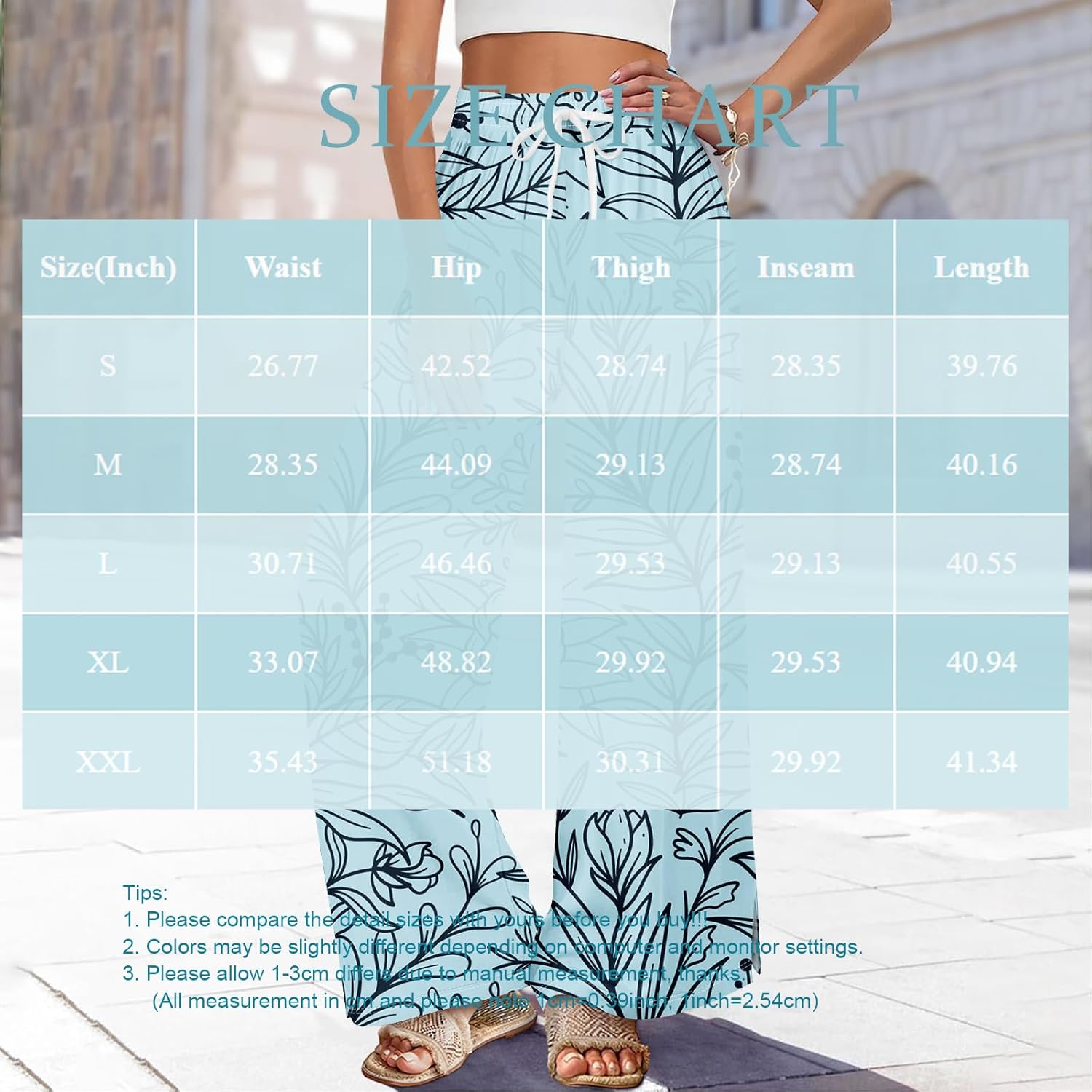 Dress Pants Women Petite High Waisted Wide Leg Summer Beach Vacation Women's Pants Boho Lounge Casual Palazzo Trousers - Image 5