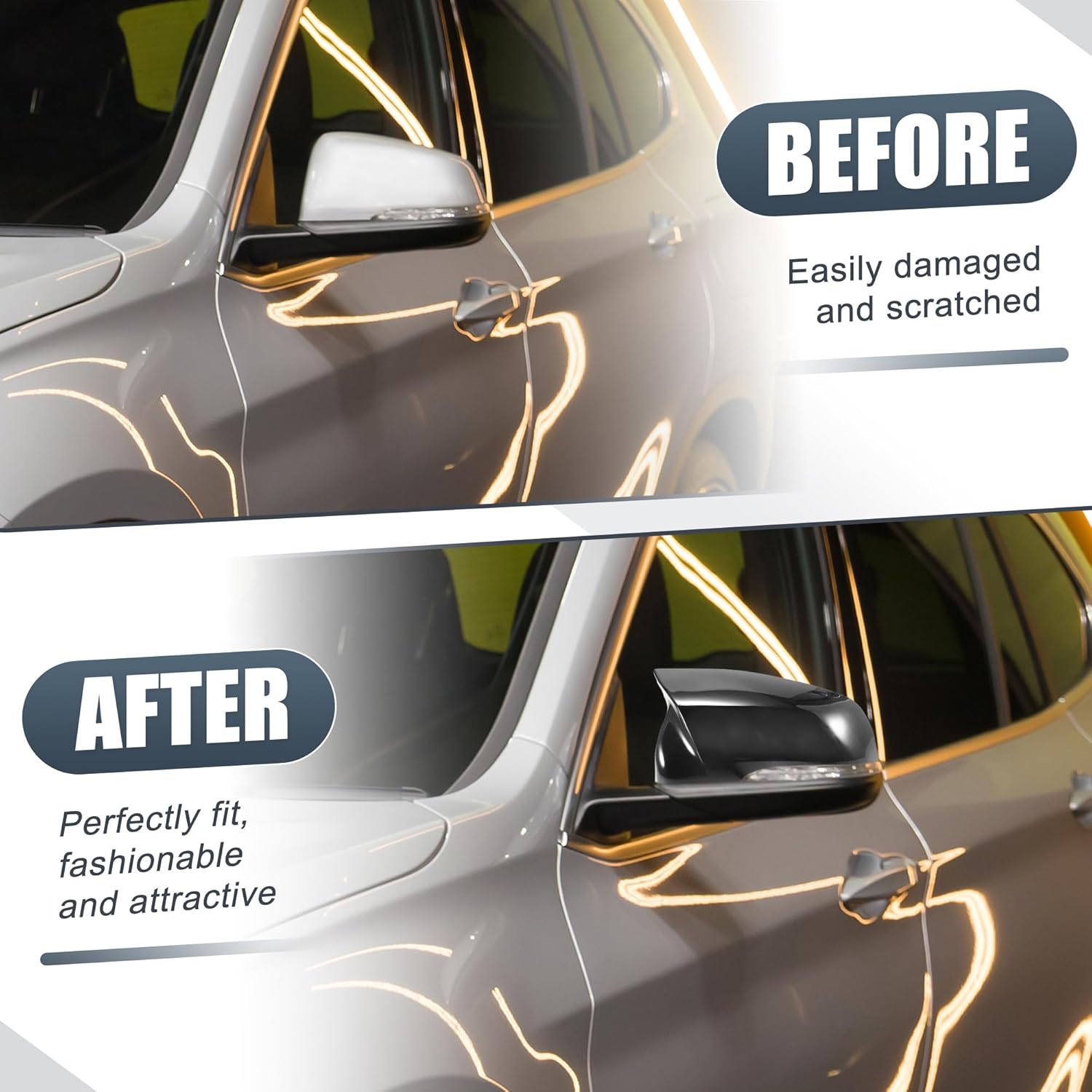 X AUTOHAUX 1 Pair Car Rear View Driver Passenger Side Mirror Cover Cap Replacement Gloss Black for BMW X1 F48 2 Series F45 F46 2016-2023 Mirror Guard Covers Exterior Trims