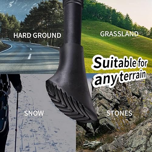 Miniatura 5 de 12 Pieces Walking Stick Tips Rubber Trekking Pole Tips Replacement- Rubber Feet for Hiking Poles