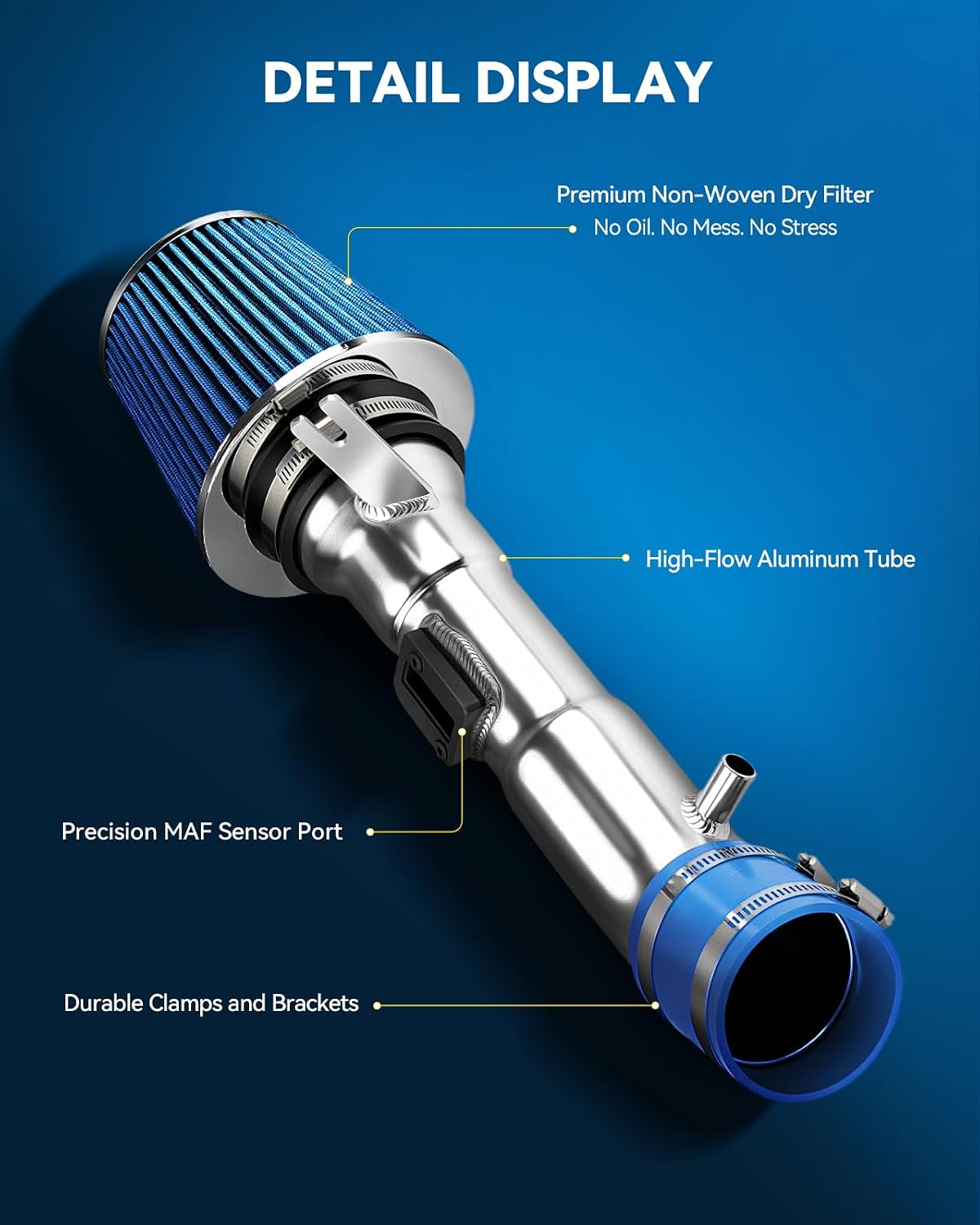 PHILTOP 2.75" Cold Air Intake Kit for 2014-2015 INFINITI Q50 3.7L, Blue