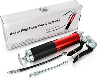 Twilight Garage 4500 PSI Anodized Pistol Grip Heavy Duty Grease Gun 500cc Standard 14oz Cartridges with 12 inch Flex Hose & 5-1/2" Metal Extension