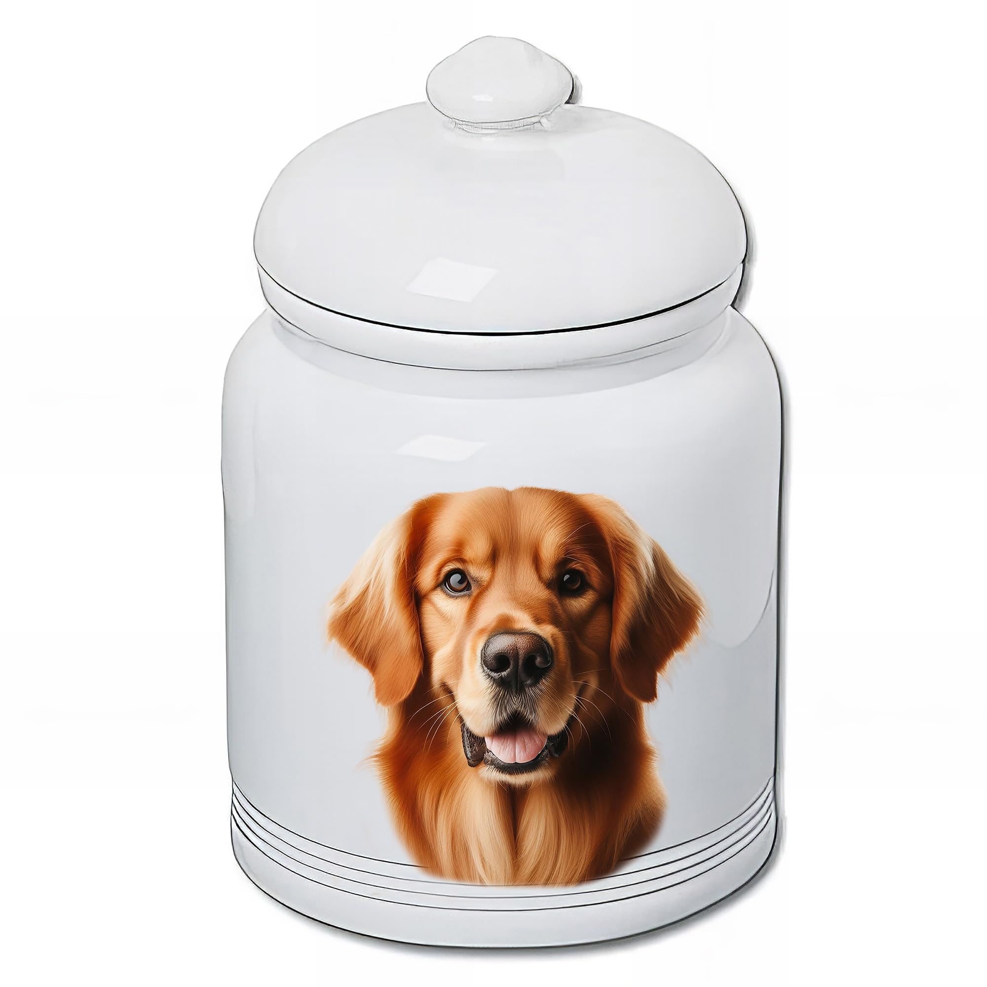 Best of Breed Golden Retriever Red Dog and Cat Ceramic Treat Jar 9