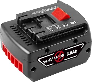 1 Pack BAT614 14.4V 6000mAh Lithium Ion Battery Replacement for Bosch 14.4V Battery BAT607 BAT607G BAT614 BAT614G Cordless Power Tool