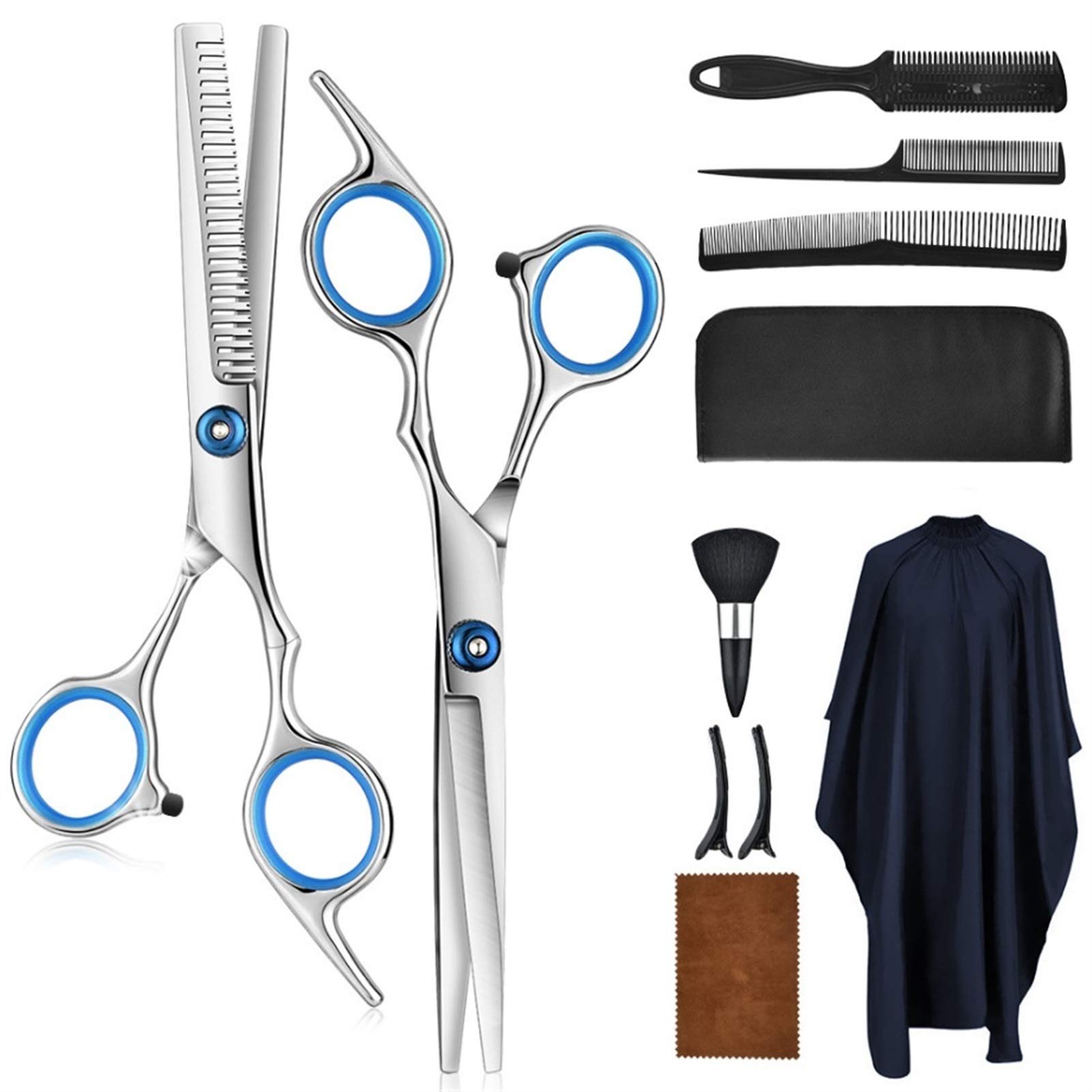Ciseaux de coiffure professionnels et kit barbier complet avec peigne de beauté