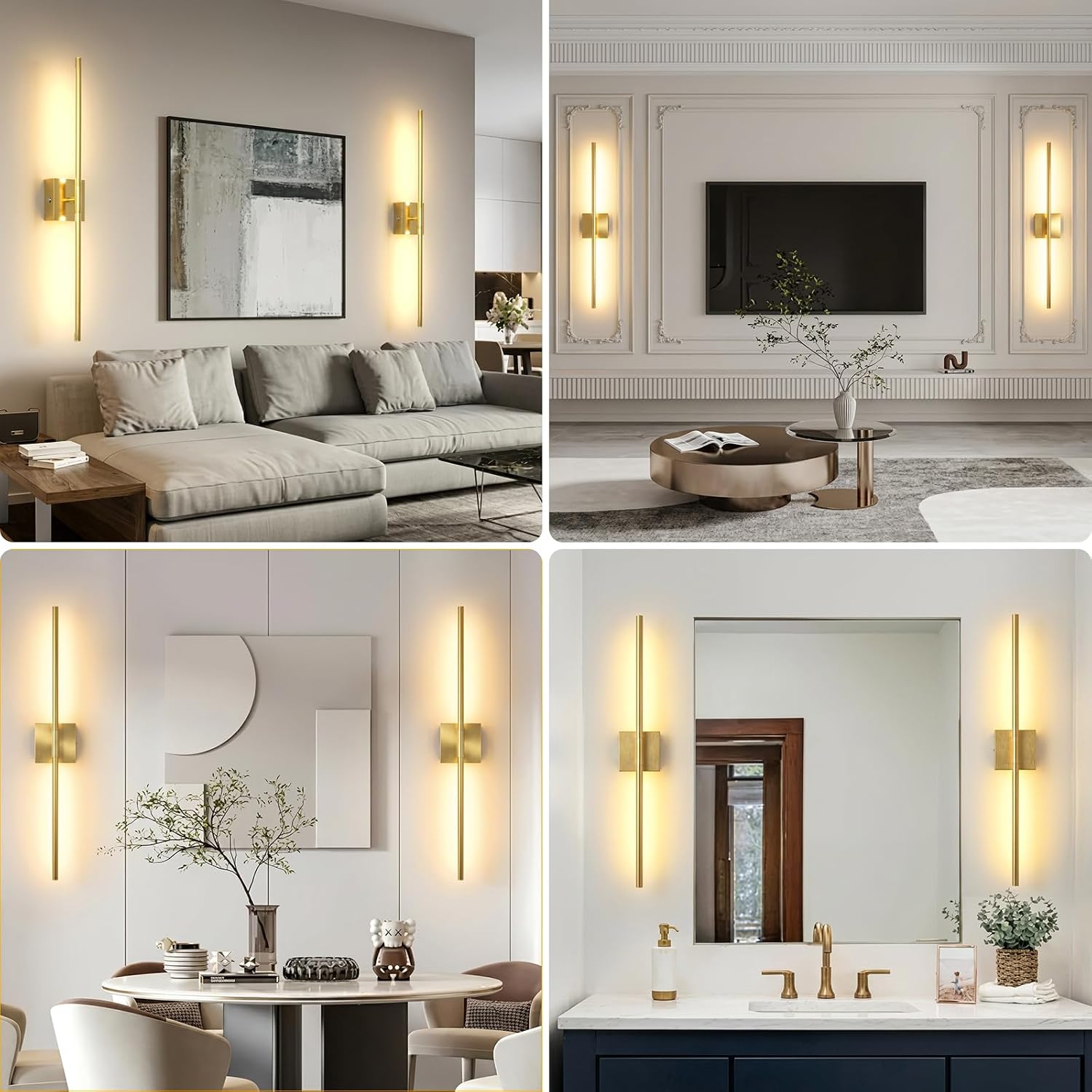 Battery Operated Wall Sconces 16000mAh Gold Rechargeable Wall Light image 4